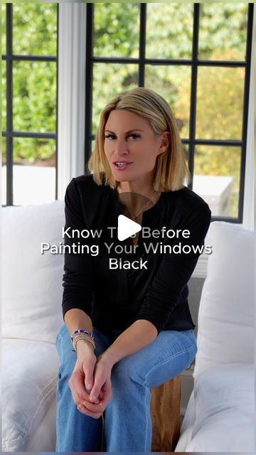 Linda Hoffman | Interior Designer on Instagram: "Why paint just the sashes? 🖌️

👉 Black sashes add contrast and elegance, while white trim keeps it classic.
Small changes = Big impact! 

💬 Comment “Tips” for our free Ebook!
-
-
#InteriorDesignTips #HomeStyling #DesignInspo #HomeMakeover #DIYDecor #RoomRefresh #ElegantSpaces #ModernDesign #luxuryliving" Painting Window Trim Black, Paint Window Trim Black, Black Window Trim Interior, Black Windows White Trim, Modern Window Trim, Painting Windows, Black Window Trims, White Drapes, Design 101