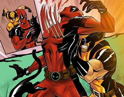 Deadpool Wolverine Comic, Deadpool And Wolverine Fan Art, Deadpool Vs Wolverine Drawing, Deadpool Vs Wolverine, Logan Howlett Deadpool And Wolverine, Deadpool And Wolverine Dogpool, Deadpool Wolverine Origins, Illustration Comic, Art Test