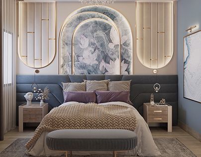 Blue Hotel Bedroom, Back Panelling Designs Bedrooms, Bedroom Wall Panelling Designs, Bed Panelling Modern, Bed Wall Panelling Design, 2024 Bedroom, Instagram Bedroom, Bedroom Pop Design, Unique Bedroom Design