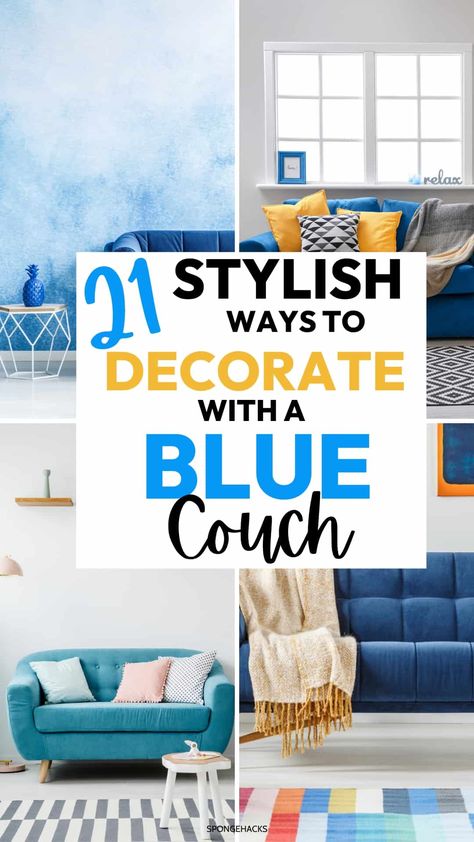 it Blue Couch Room, Light Blue Couch Living Room, Light Blue Sofa Living Room, Blue Couch Decor, Blue Sofa Decor, Blue Living Room Color Scheme, Light Blue Couches, Navy Sofa Living Room, Blue Velvet Sofa Living Room