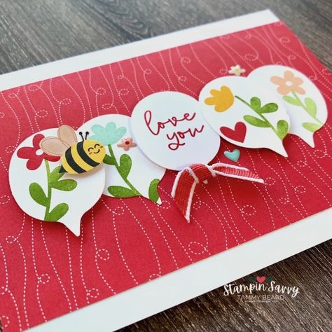 BEE MY VALENTINE Card - Sweet & Simple! Bee Valentines Cards, Bee My Valentine, Valentine Card Crafts, Bee Mine Valentine, Bee Valentine, Bee Cards, Bee Mine, Hello Cards, Stamping Up Cards