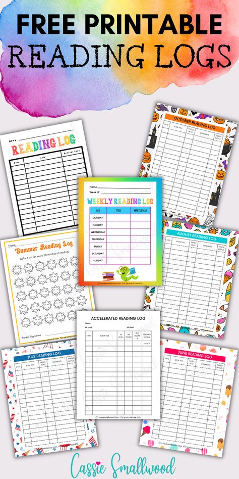 Blank reading log templates to track reading homework for elementary students Student Reading Log, Reading Log 1st Grade, Home Reading Logs Free Printable, Reading Log Kindergarten, Kindergarten Reading Log Printable Free, Homeschool Reading Log Free Printable, Summer Reading Log Printable Free, Accelerated Reader Tracking, Kids Reading Log Free Printable