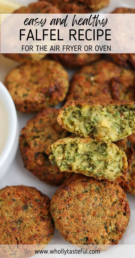 Air Fryer Falafel Canned Chickpeas, Easy Falafel Recipe, Air Fryer Falafel, Falafel Recipes, Easy Falafel, Falafel Recipe Easy, Mediterranean Recipes Healthy, Falafel Recipe, Meatless Recipes