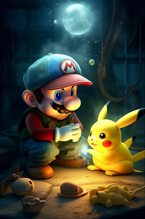 Fan art, Wallpaper, Pikachu, Super Mario, Baby, Nintendo, Gaming, Mobile wallpaper, Cute, Cartoon, Pokemon, Nintendo characters, Video game art, Childhood characters, Game mashup. #Pokemon #SuperMario #FanArt #Wallpapers #PhoneWallpapers #Cute #BabyPikachu #BabyMario #Gaming #Nostalgia #Nintendo #PopCulture #GeekArt #Cartoon #VideoGameArt Mario Wallpaper 3d, Mario Pikachu, Mario Pictures, Super Mario Wallpaper, Wallpaper Pikachu, Game Mario Bros, Art Childhood, Mario Day, Gaming Nostalgia