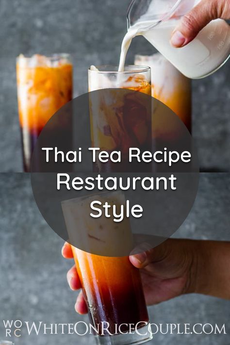 Thai Drinks, Thai Tea Recipe, Tai Tea, Thai Iced Tea Recipe, Thai Tea Recipes, Flavored Teas, Iced Tea Recipes Homemade, Thai Iced Tea, Beverage Ideas