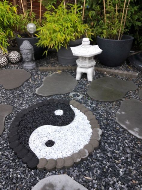 Japanese Pebble Garden, Waterless Garden Ideas, Zen Garden Backyard, Zen Rock Garden, Japanese Garden Landscape, Mini Zen Garden, Buddha Garden, Zen Garden Design, Beautiful Home Gardens