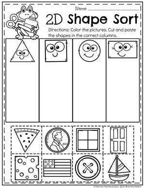 2D Shapes Worksheet for Kindergarten Math #kindergarten #kindergartenmath #shapes #geometry #mathworksheets #shapesworksheets #kindergartenworksheets 3d Shapes Kindergarten, Shapes Worksheet Kindergarten, Shapes Kindergarten, Shape Sort, Shapes Preschool, Kindergarten Worksheets Printable, Shapes Worksheets, 2d Shapes, Shapes Activities