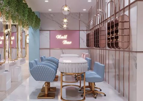 CLASSY BEAUTY SALON INTERIOR DESIGN Classic Salon Design, New Classic Salon, Parlour Interior, Classy Beauty, Beauty Salon Interior Design, Interior Deisgn, Spa Interior Design, Opulent Interiors, Beauty Parlour