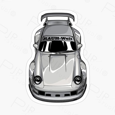 RWB 993 | Sticker DESIGN BY @pjrstudio High quality car illustration for car lover search on instagram "pjr.studio" Sticker Illustration, Racing Stickers, Jdm Stickers, Preppy Stickers, Porsche Club, Porsche 993, Bubble Stickers, Chiang Mai Thailand, Car Illustration