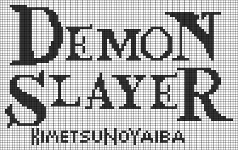 Demonslayer Demon, Modele Pixel Art, Graph Paper Drawings, Japanese Logo, Anime Pixel, Graph Crochet, Art Perle, Easy Pixel Art, Kamado Tanjiro