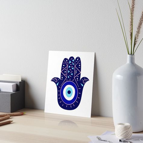 Get my art printed on awesome products. Support me at Redbubble #RBandME: https://www.redbubble.com/i/art-board-print/Hamsa-Hand-Eye-of-Protection-by-MysticOzzy/150468517.NVL2T?asc=u Hamsa Hand Painting, Eye Of Protection, Hamsa Art, Screen Painting, Ancient Origins, Open Hands, Canvas Easy, Hand Of Fatima, Hamsa Hand