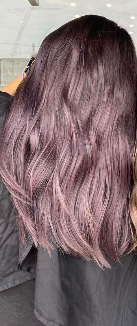 Mushroom Mulberry Hair Color, Colorwheel Hair, Dark Mauve Hair, Mauve Brown Hair, Smokey Grey Hair, Mulberry Hair Color, Chocolate Mauve Hair, Mauve Hair, Aesthetic Surgeon