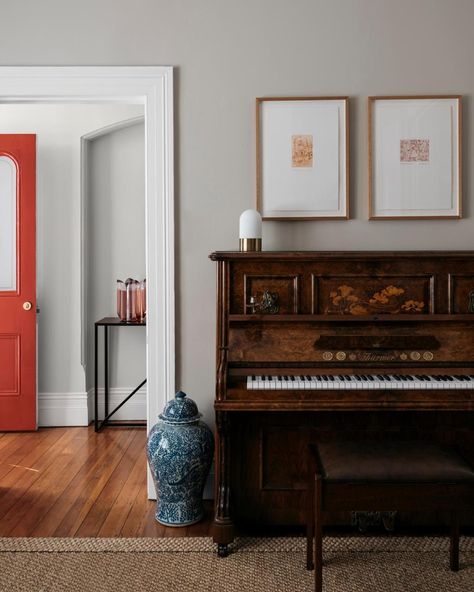 Contemporary Family Rooms, Hallway Paint Colors, Hallway Paint, Emily Henderson Design, Hallway Colours, Australian Interior, Piano Room, Interior Design Awards, Best Paint Colors