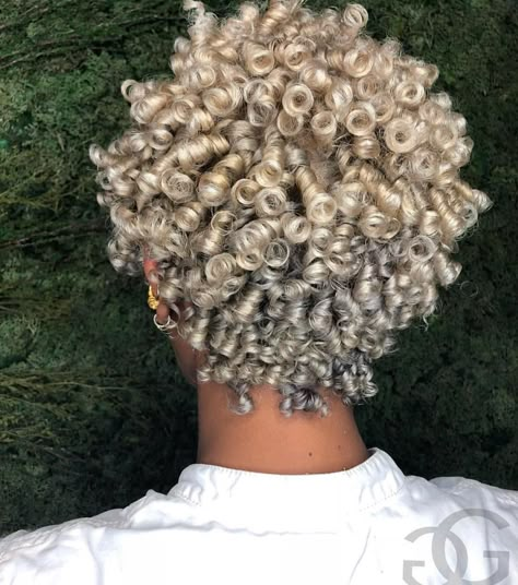 Short Hair Blazer Outfit, Blonde Curly Hair, Pelo Afro, Short Natural Hair, Pin Curls, Sassy Hair, Big Chop, Natural Styles, Penteado Cabelo Curto