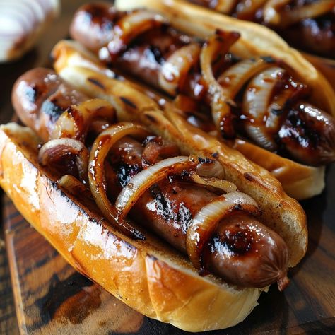 🌟 Experience the classic Australian Sausage Sizzle! 🌭✨ #AustralianFood #SausageSizzle Australian Sausage Sizzle Ingredients: Sausages (6) Hot dog buns (6) Onions (2, sliced) Barbecue sauce (1/2 cup) Olive oil (2 tbsp) Salt and pepper (to taste) Instructions: Cook sausages on a barbecue grill until done. Sauté onions in olive oil until caramelized. Place sausages in buns, top with onions and barbecue sauce. Season with salt and pepper. 🌟 Perfect for a weekend barbecue or picnic! #RecipeIns... Polish Hot Dog, Sausage Sizzle, Sauté Onions, Bbq Platter, Instagram Recipes, Food Tech, Australian Food, Trending Recipes, How To Cook Sausage