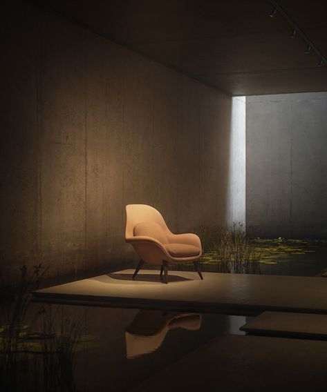 Void Showroom on Behance Brutalism Interior, Brutalist Interior, Spa Interior, Photography Architecture, Concrete House, Loft Spaces, Architecture Interior Design, Eames Lounge Chair, Residential Design