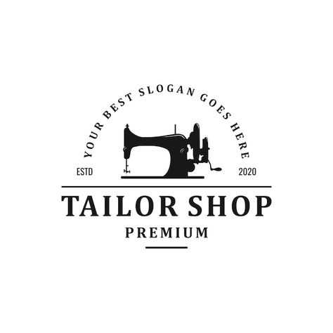 Vintage Tailor Shop, Tailor Shop Logo, Tailoring Logo Design Ideas, Sewing Business Logo, Tailor Logo Design, Sewing Logo Design, Tailor Logo, Sewing Logo, Couture Design