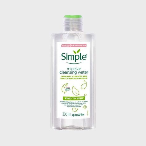 Simple Micellar Water, Water Makeup, Gentle Facial Cleanser, Oil Free Makeup, Micellar Cleansing Water, Cleansing Water, Skin Care Cleanser, Water Cleanse, Micellar Water