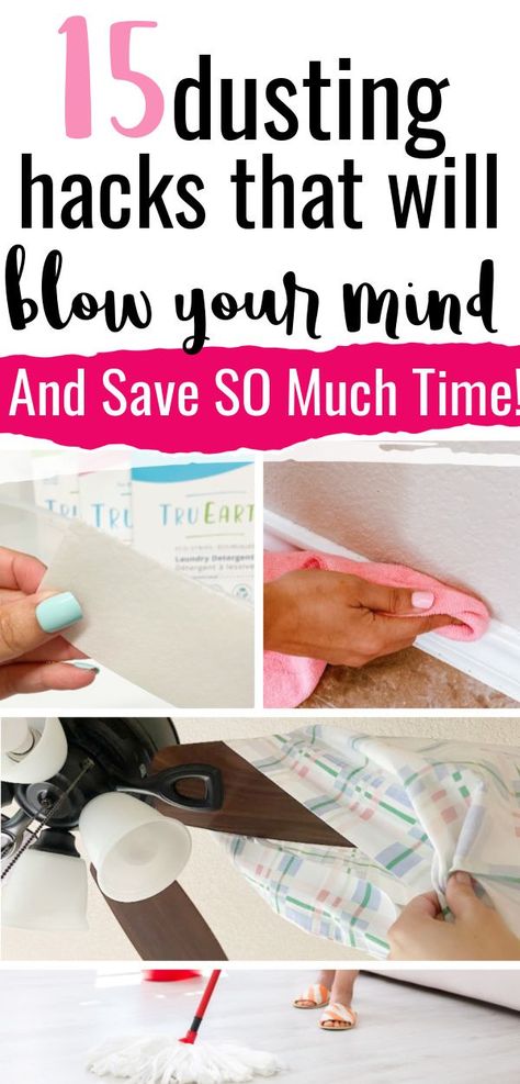 Ceiling Cleaning Hacks, Dusting Hacks, Clean Baseboards, Dusty House, Dusting Tips, Dusting Blinds, Easy House Cleaning, Cleaning Ceiling Fans, Dusting Spray