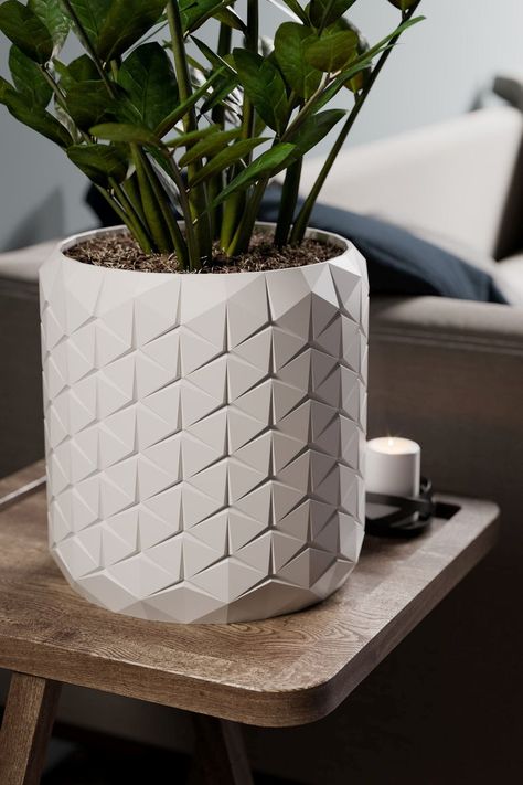 A 3D printed planter that has a diameter of 9 and 9.5"tall Monogram Tattoo, 3d Printing Business, Small Vegetable Gardens, Cmf Design, Postcard Mockup, 3d Printing Art, 3d Printer Designs, 3d Printer Projects, Fire Flower