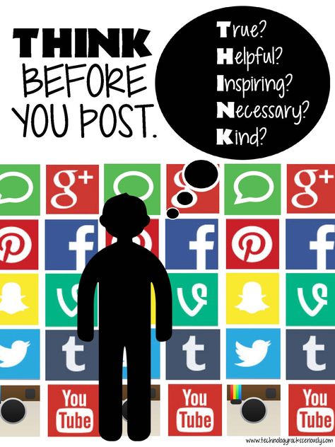 Think Before You Post - by technology rocks. seriously. <slong@csisd.org> Think Before You Click Poster Ideas, Social Media Negative, Think Before You Post, Think Poster, Internet Safety Tips, Technology Posters, Internet Router, Prayer Inspiration, Resident Assistant