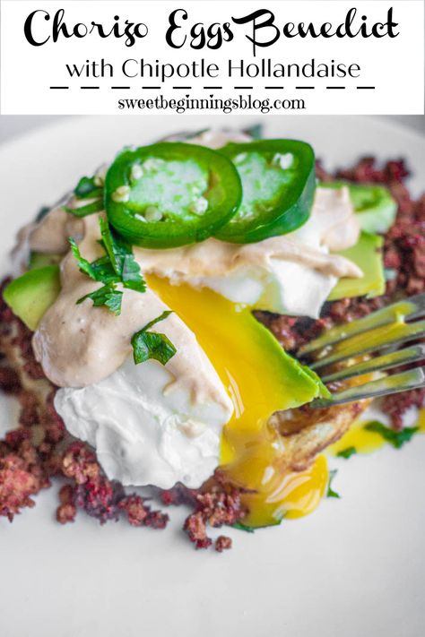 Chorizo Eggs Benedict, Mexican Eggs Benedict, Mexican Benedict, Eggs Benedict Variations, Benedict Ideas, Cuban Breakfast, Chorizo Eggs, Brunch Meals, Brunch Favorites