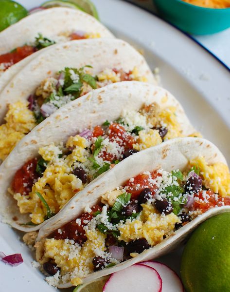 Southwest Breakfast, Egg Tacos, Cilantro Salsa, Packed Breakfast, Spicy Tacos, Protein Packed Meals, Ladies Jewellery, Breakfast Potatoes, Protein Packed Breakfast