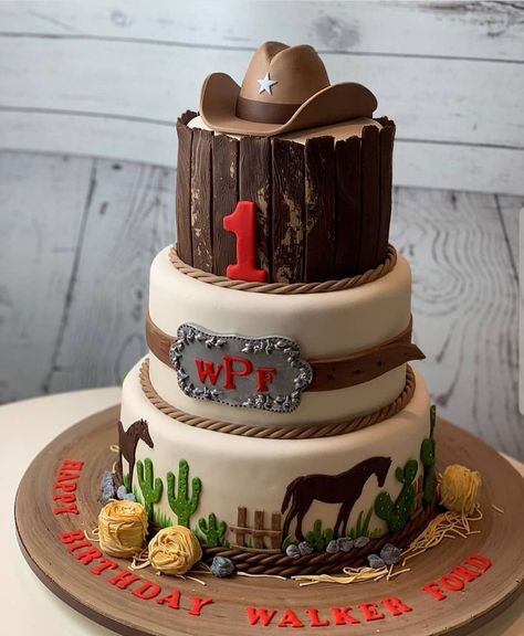 Vaquero Birthday Cake, Cowboy Theme 3rd Birthday, Cowboy Birthday Cake Boys, 1st Birthday Cowboy Cake, Rodeo 1st Birthday Cake, Cowboy Theme Birthday Cake, Cowboy Birthday Cake For Men, My First Rodeo Cake Boy, Western 1st Birthday Cake