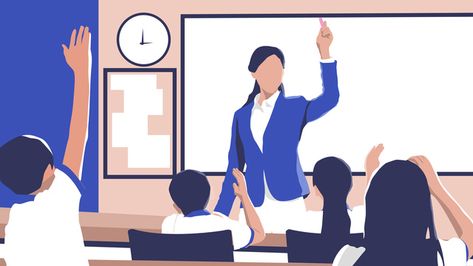 teachers day,classroom,student,teacher,interactive Classroom Students Pictures, Classroom Illustration School, Maestra Aesthetic, Teachers Teaching In Classroom, Classroom Illustration, Students Aesthetic, Education Aesthetic, Education Images, Teacher Illustration