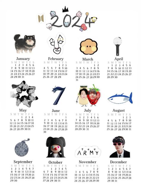 calendar with bts 2024 plannerstickers #stylishplanner #digitaltravelplanner Bts 2024 Calendar, Aesthetic Digital Planner, Bts Calendar, Bts Printable, Twitter Logo, August Calendar, Cute Calendar, Pop Posters, Cute Inspirational Quotes