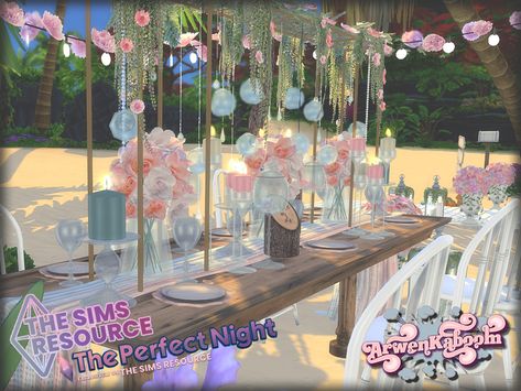 Pool Party Supplies, Lotes The Sims 4, The Sims 4 Lots, Glass Things, Birthday Party Set, Free Sims, Wedding Furniture, Sims 4 Cc Furniture, Sims 4 Collections