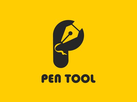 Pen Tool by Fahmi A. Alam Pen Tool Logo, Ilya Milstein, Pulse Logo, Tool Logo Design, Pen Logo, G Logo Design, Baby Logo Design, Logo Pen, Tool Logo