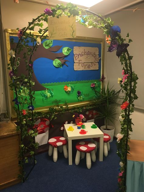 Woodland Role Play Area, Enchanted Forest Role Play Area, Enchanted Forest Dramatic Play, Enchanted Forest Reading Corner, Enchanted Garden Classroom Theme, Once Upon A Time Classroom Theme, Enchanted Forest Preschool Theme, Enchanted Forest Library, Fairytale Dramatic Play