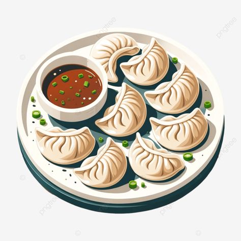 dumplings fried dumplings food illustration dumpling chinese painting lotus gourmet food png Momo Illustration Food, Dumpling Menu Design, Chinese Food Illustration Art, Momos Illustration, Food Recipes Illustration, Momos Logo, Chinese Food Art, Chinese Food Illustration, Dumpling Illustration