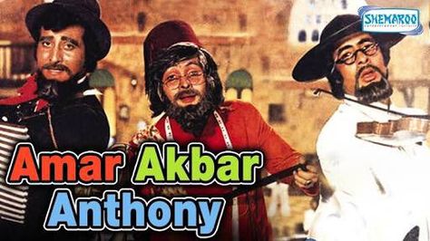 Amar Akbar Anthony Amar Akbar Anthony, Vinod Khanna, Shah Rukh Khan Movies, Film Man, Shabana Azmi, Rishi Kapoor, Bollywood Posters, Perfect Movie, Comedy Film