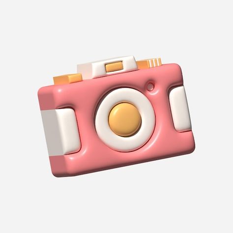 Object With White Background, 3d Objects Design, Emoji Props, 3d Emoji, Bubble Icon, Arts Project, 3d Camera, Funny Emoji Faces, Cute Camera