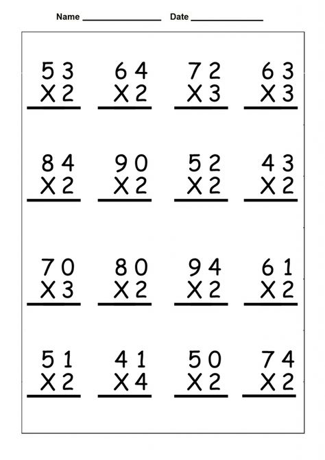 4th Grade Multiplication Worksheets - Best Coloring Pages For Kids 4th Grade Multiplication Worksheets, 4th Grade Multiplication, Printable Multiplication Worksheets, Math Multiplication Worksheets, Math Fact Worksheets, Math Practice Worksheets, Free Printable Math Worksheets, 4th Grade Math Worksheets, 3rd Grade Math Worksheets