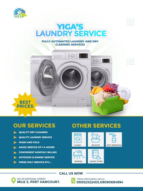 Laundry Ads, Service Flyer Design, Laundry Business, Sales Flyer, Mr Clean, Wash And Fold, Dry Cleaning Services, Laundry Shop, Outdoor Cleaning