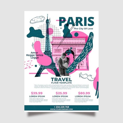 Creative Flyers, Holiday Flyer, Magazine Layout, Graphic Design Branding, France Travel, Poster Template, Brochure Design, Travel Poster, Flyer Template