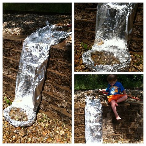 Play Create Explore: Aluminum Foil River and Waterfall Diy Waterfall, Sand Play, Aluminium Foil, Outdoor Classroom, Tin Foil, Victoria Falls, Creative Activities For Kids, Outdoor Learning, Water Play