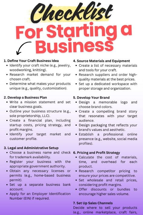 Use this comprehensive checklist to start your dream business remotely and build your brand with confidence. Also, check 35 crafts and business ideas that make serious money ($650/day and more). How Do You Start Your Own Business, Things To Start A Business, How To Start A Craft Business From Home, Writing A Mission Statement, Business Binders, Small Business Marketing Plan, Business Terms, Business Strategy Management, Business Plan Outline