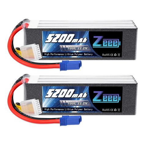 Zeee is the leading manufacturer of high rate discharging lipo battery around the world. We are focusing on research, development and production of Li-Polymer batteries for over decades.We dedicate providing high-quality products and first-class services to our global customers. Voltage(V): 22.2V Capacity(mAh): 5200mAh Discharge(C): 100C Configuration: 6S1P Dimension(±2mm): 155.5*48.5*50mm/6.12*1.91*1.97inch(L*W*H) Approx Weight: 753g/26.56oz Connector Type: EC5 Connector Truck Tank, Drone Racing, Rc Boats, Rc Airplanes, Fpv Drone, Lipo Battery, Remote Control Toys, Boat Parts, Rc Model