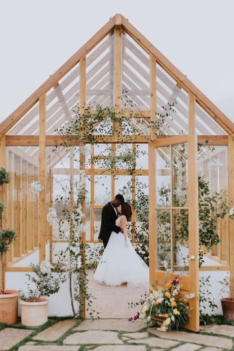 29 Magical Micro Wedding Venues Across The US. Photo: @timlovesbecky Brick Greenhouse, Micro Wedding Venues, Greenhouse Venue, Brick Floor, Dream Venue, Small Greenhouse, Greenhouse Wedding, Hosting Guests, Brooklyn Wedding