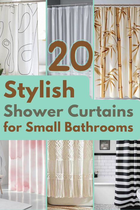 Looking to maximize style in your small bathroom? These 20 shower curtain ideas add character, color, and space-saving tricks that make your bathroom feel bigger and brighter. Get inspired to transform your space! #smallbathroomdecor #bathroomideas #showercurtainideas #smallspacesolutions #bathroommakeover Apartment Bathroom Shower Curtain Ideas, Popular Shower Curtains, Small Bathroom Decor Shower Curtains, Shower Curtain Ideas Modern, Small Bathroom Shower Curtain, Small Bathroom Shower Curtain Ideas, Bathrooms With Shower Curtains, Long Shower Curtain Ideas, Modern Shower Curtain Ideas