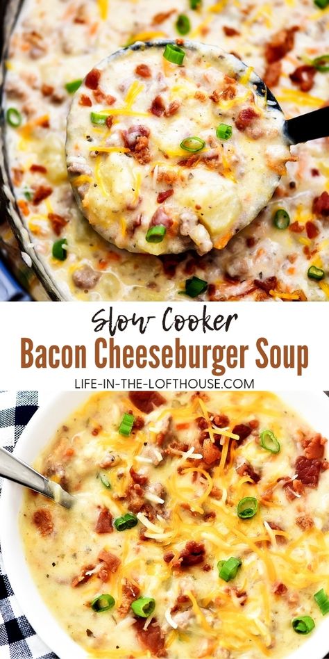 Texas Foods, Potatoes Ground Beef, Southern Appetizers, Slow Cooker Bacon, Soup Lovers, Bacon Cheeseburger Soup, Cheese Burger Soup Recipes, Cheeseburger Soup, Crockpot Recipe