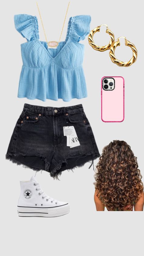 First day of school Preppy Hairstyles, First Day Of School Outfit, Outfit Inspo Summer, Casual Preppy Outfits, Cruise Outfits, Cute Outfits For School, Back To School Outfits, Preppy Outfits, Polyvore Outfits