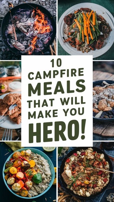 10 Campfire Meals That Will Make You the Hero of Your Next Camping Trip ⛺️ Steak Camping Meals, Gf Camping Meals, Dinner Over Campfire, Gourmet Campfire Meals, Gluten Free Camping Meals Easy, Propane Stove Meals, Campfire Skillet Meals, Camping Meals Over Fire, Unique Camping Meals