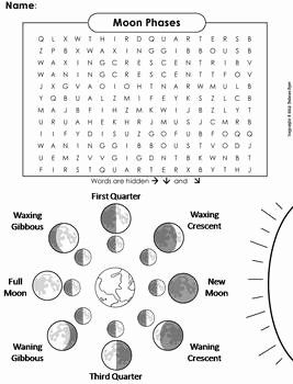 Moon Phases Worksheet Answers Unique Moon Phases Worksheet Word Search by Science Spot Moon Phases Activities, The Phases Of The Moon, Science Words, Elf Activities, Nature School, Lunar Phase, Science Activities For Kids, Phases Of The Moon, Fun Worksheets