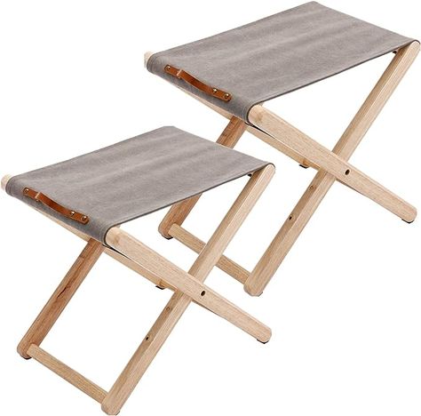 Amazon.com: Guyou Folding Camping Stools Set of 2, Canvas Folding Stool with Wood Legs Portable Camp Stool Chairs Slacker Chair for Outdoor Fishing Picnic Travel BBQ, Beige : Sports & Outdoors Fishing Picnic, Den Design, Camping Stool, Outdoor Folding Chairs, Foot Stool, Camping Chairs, Folding Stool, Stool Chair, Beach Chairs