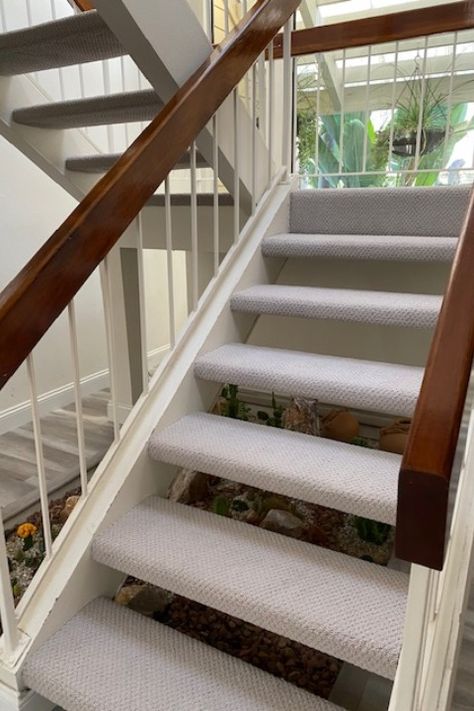 This was a nice project in Carlsbad, where we demoed all the tile, installed new vinyl planks, and wrapped the staircase with a nice berber type carpet in light grey Flooring Projects, Style Carpet, Stairs, Carpet, Flooring